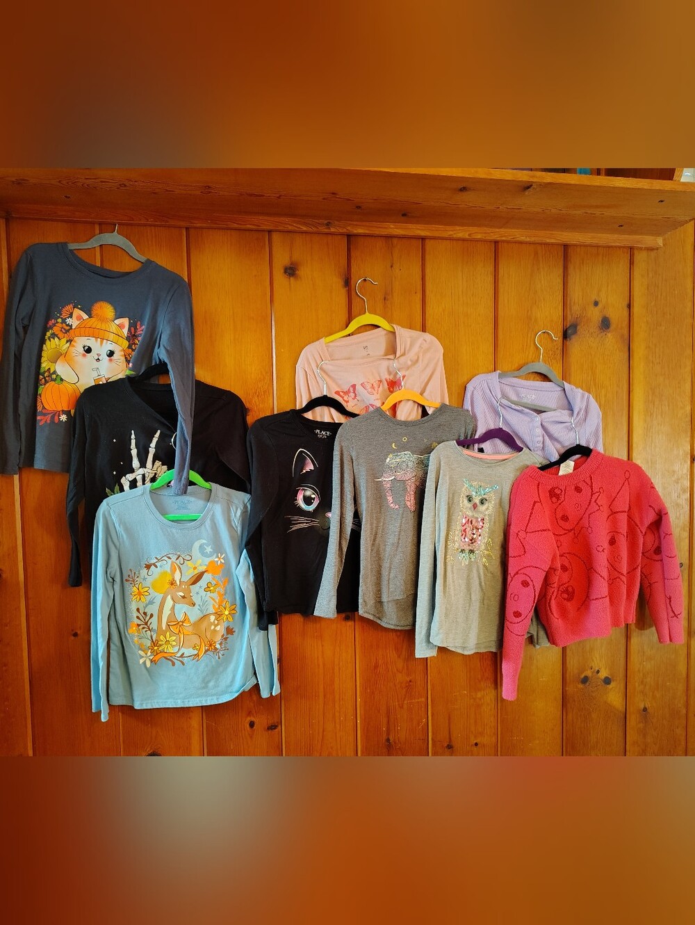 Girls Autumn/ Halloween Long Sleeve Lot (Size M, 7 Or 7/8) Kuromi & more